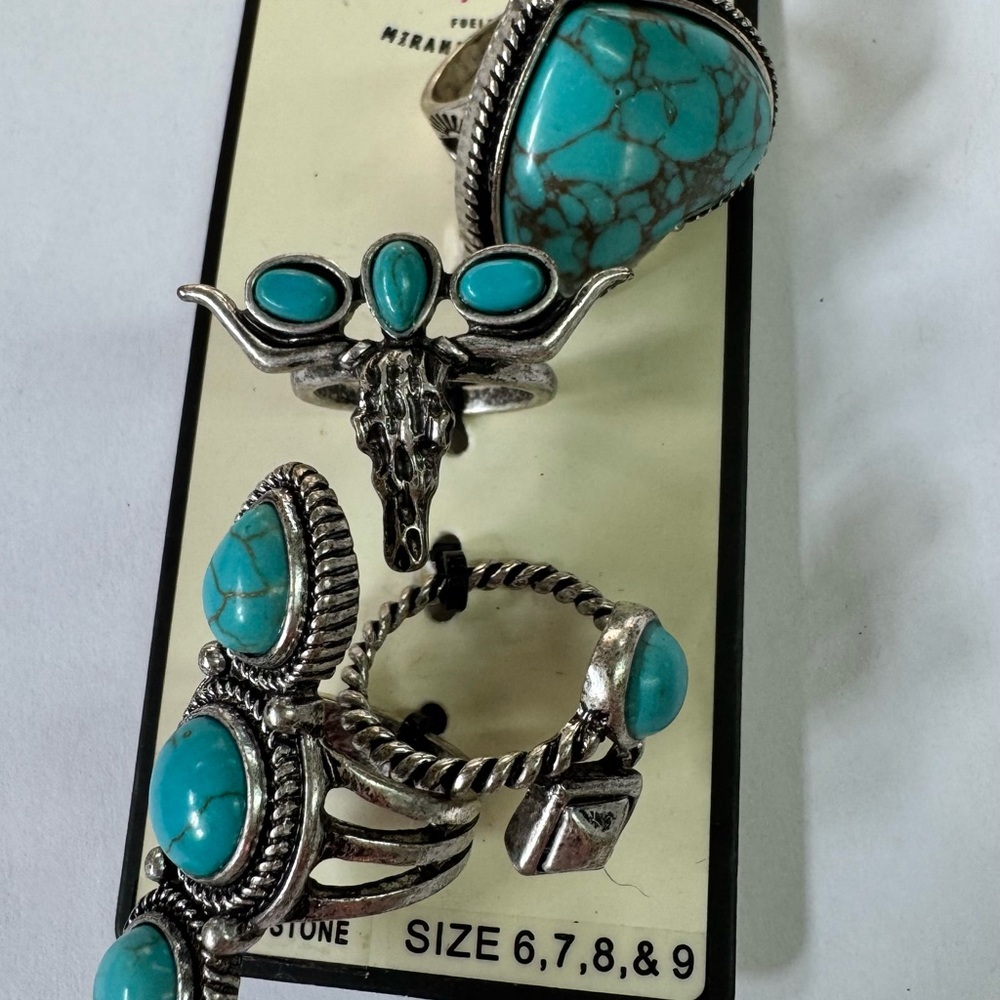 Idyllwind Blue and Silver Statement Ring with Intricate Design - Picture 5 of 5